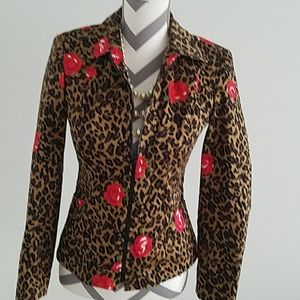 Beautiful leopard and Rose printed jacket